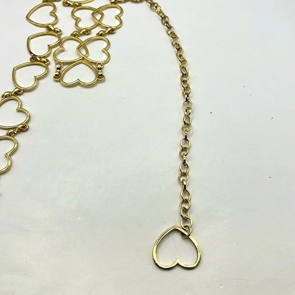 Heart chain Link Belt Adjustable Gold Tone. Hearts Love Boho Hippi Love Romance - Picture 11 of 12